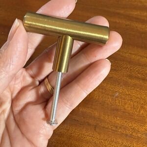 Goldenwarm Brushed Brass T-Bar Knobs 2" Cabinet Pulls Lot 24
